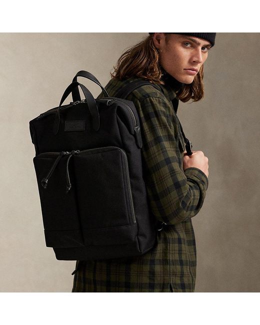 Polo Ralph Lauren Veelzijdige Rugzak Met Leren Afwerking in het Black voor heren
