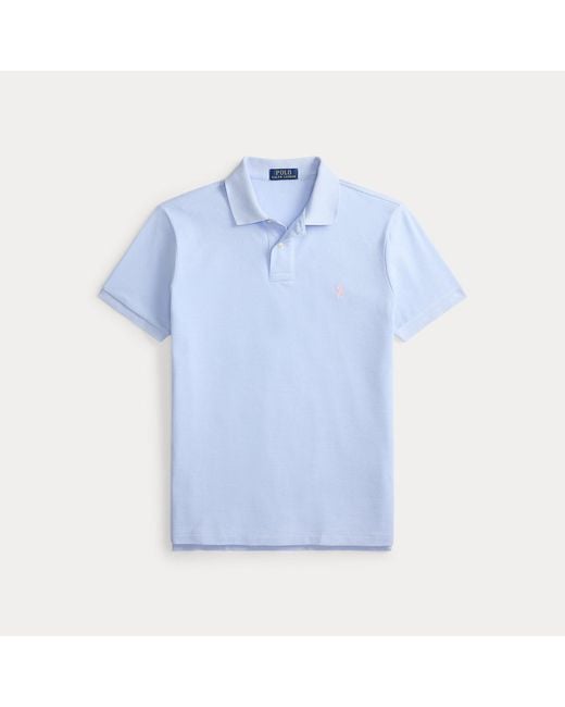 Polo Ralph Lauren Blue The Iconic Custom Slim Fit Mesh Polo for men