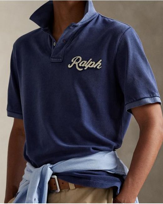 Polo Ralph Lauren Blue The Ralph Lauren Logo Polo Shirt for men