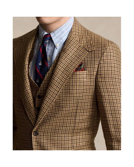 Polo Ralph Lauren Brown The Rl67 Checked Linen-silk Jacket for men