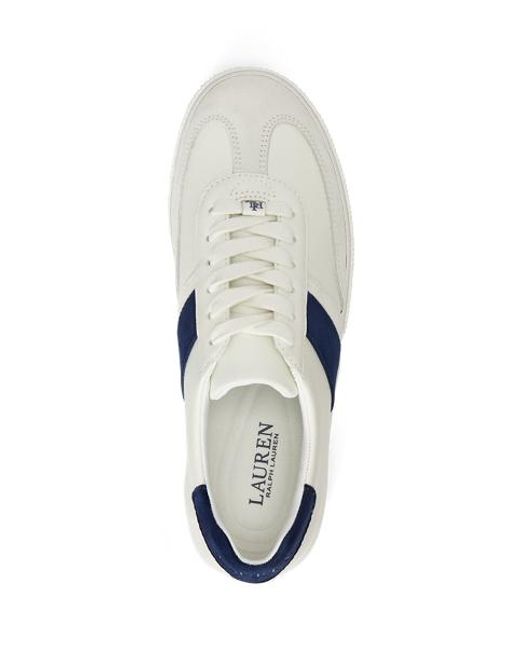 Ralph Lauren Blue Two-Tone Braylee Leather & Suede Sneaker