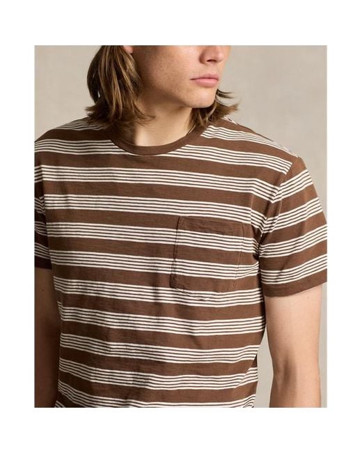Polo Ralph Lauren Brown Standard Fit Striped Jersey T-shirt for men