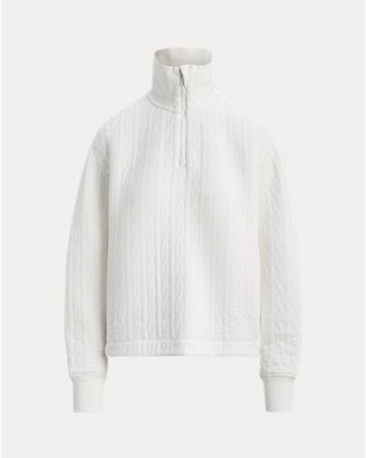 Ralph Lauren Pink Cable-Quilted Quarter-Zip