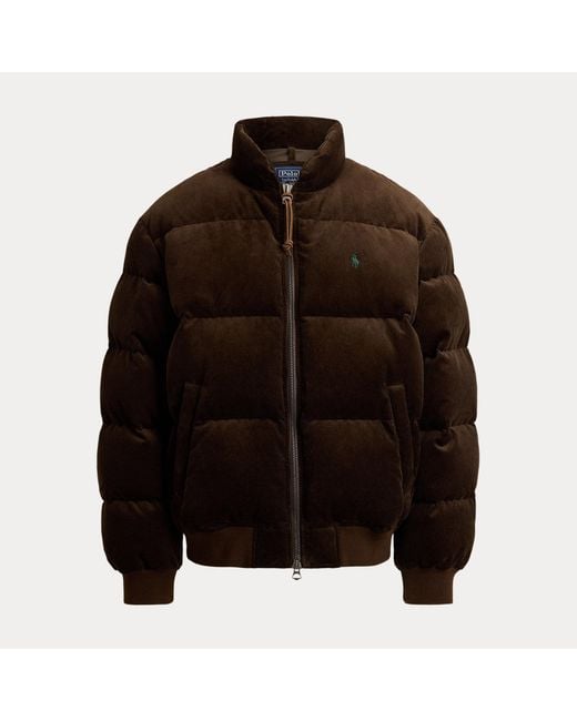 Polo Ralph Lauren Black The Wyoming Corduroy Down Jacket for men
