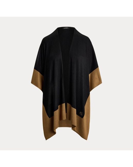 Ralph Lauren Black Two-Tone Ruana