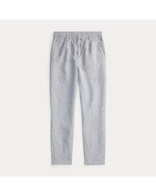 Polo Ralph Lauren Gray Lateef Slim Tapered Fit Linen Trouser for men