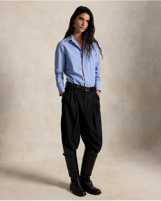 Polo Ralph Lauren Blue Stretch Slim Fit Cotton Shirt