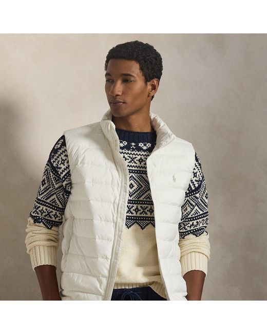 Polo Ralph Lauren White The Colden Packable Down Gilet for men