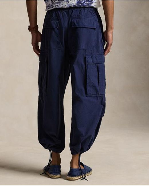 Polo Ralph Lauren Blue Relaxed Fit Ripstop Cargo Trousers for men