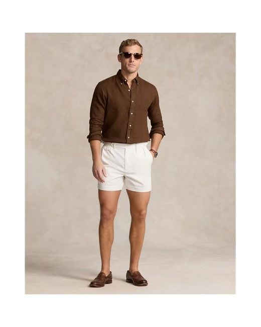 Polo Ralph Lauren Slim Fit Linnen Overhemd in het Brown voor heren
