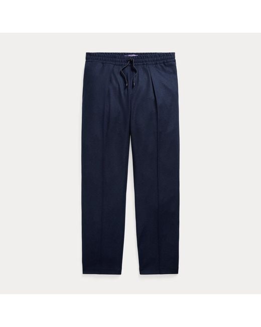 Ralph Lauren Blue Cashmere-Blend Drawstring Trouser for men