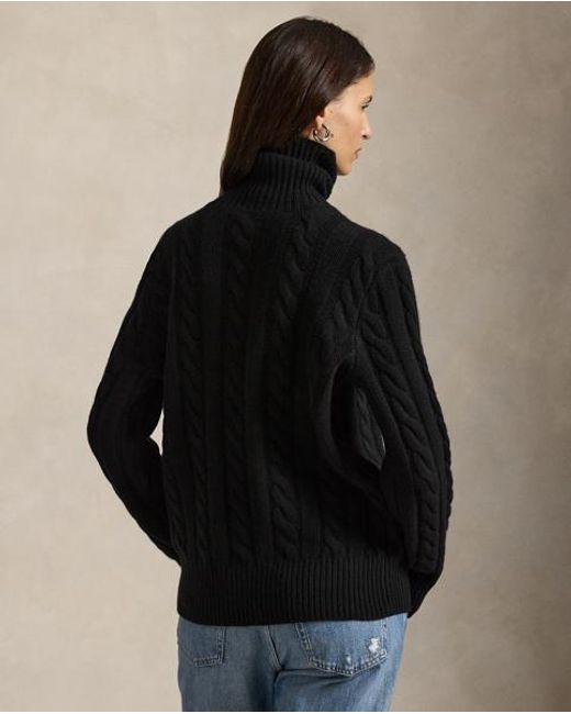 Polo Ralph Lauren Black Cable-knit Wool-cashmere Jumper for men