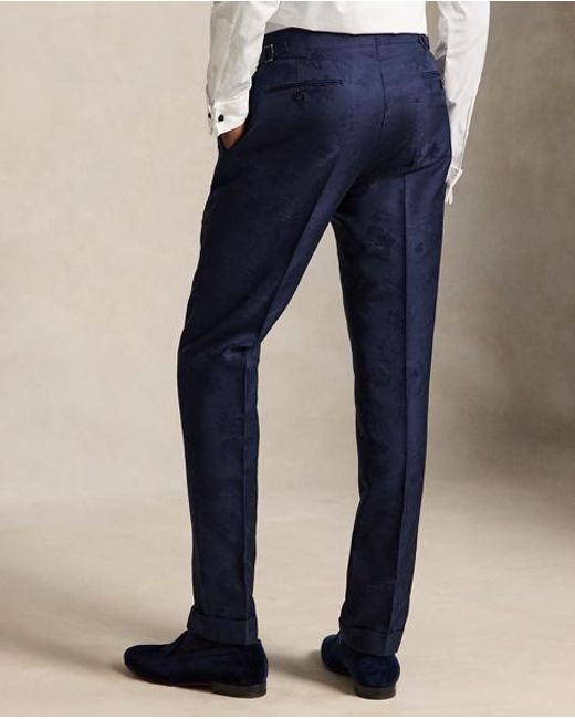 Polo Ralph Lauren Blue Tailored Jacquard Tuxedo Trousers for men