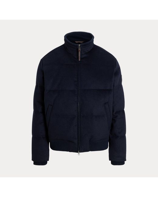 Polo Ralph Lauren The Lewis Melton Bomber Jacket in Blue for Men | Lyst UK