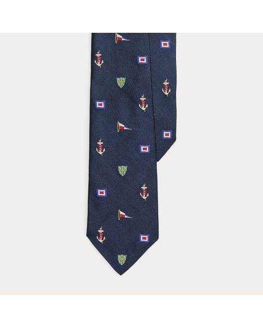 Polo Ralph Lauren Blue Nautical Silk Repp Tie for men