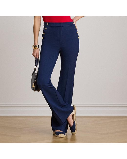 Ralph Lauren Twill Sailor Boot Pant in Blue | Lyst