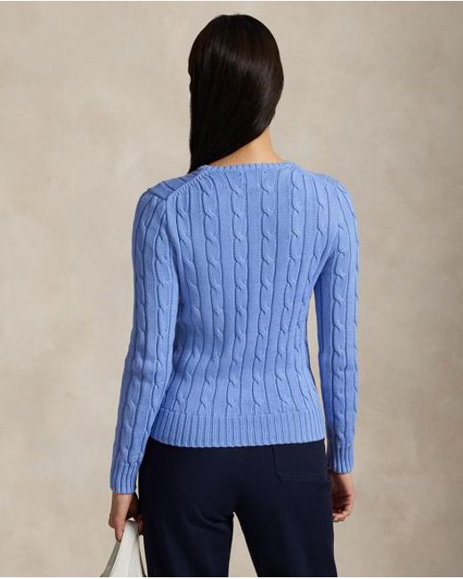 Polo Ralph Lauren Blue Cable-knit Cotton Sweater