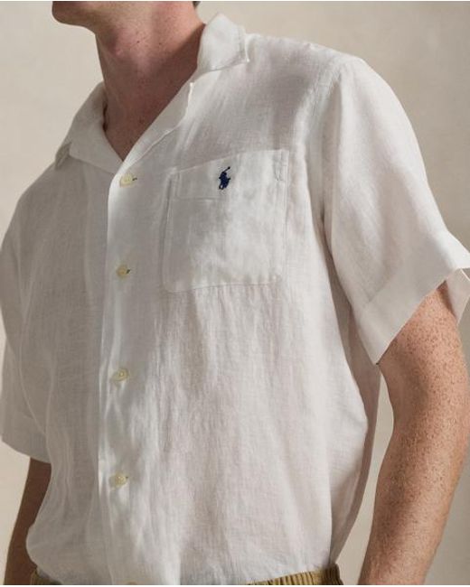 Polo Ralph Lauren Gray Classic Fit Linen Camp Shirt for men