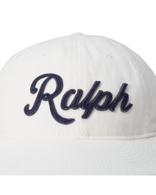 Polo Ralph Lauren Keperstof Baseballpet Met Ralph Lauren-logo in het White