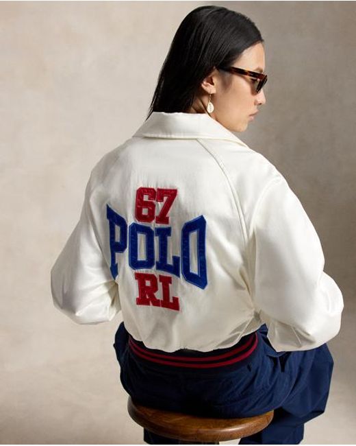 Polo Ralph Lauren Natural Logo Satin Jacket