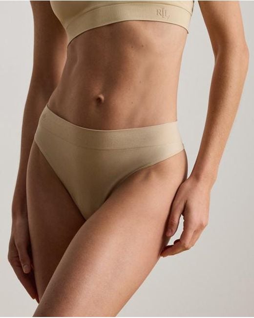 Tanga De Punto Jersey Elástico Ralph Lauren de color Natural