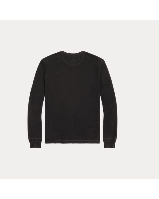 Maglietta serafino in jersey indaco di RRL in Black da Uomo
