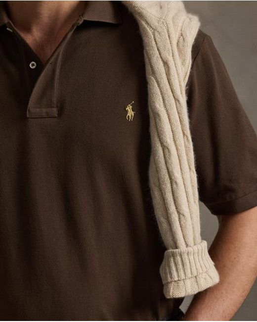 Ralph Lauren Brown The Iconic Mesh Polo Shirt for men