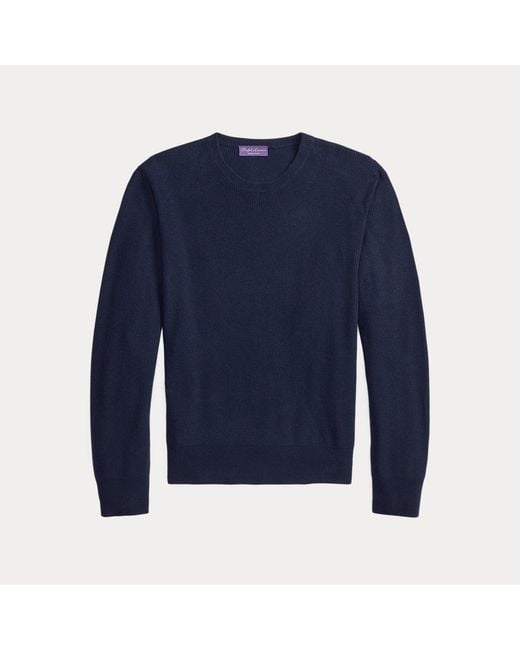 Ralph Lauren Blue Textured Cashmere Jumper for men