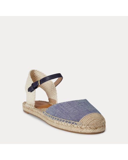 Ralph Lauren Blue Robby Chambray Espadrille Flat