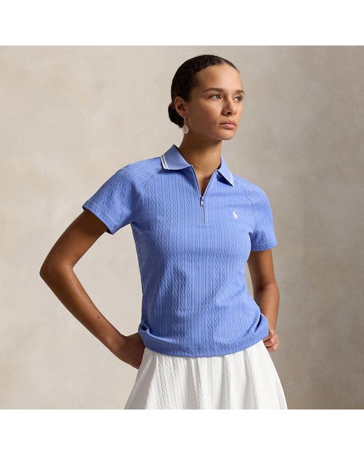 Polo De Jacquard Con Cremallera Corta Ralph Lauren de color Blue