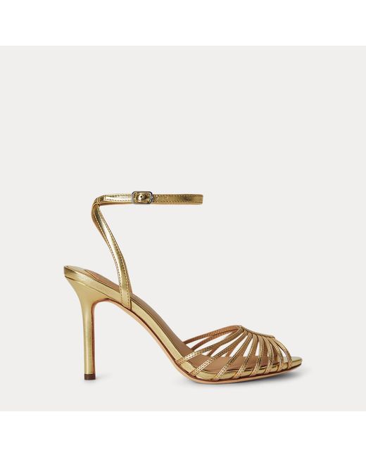Ralph Lauren Mckayla Metallic Nappa Leather Sandal
