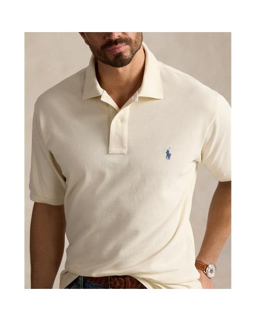 Ralph Lauren Grotere Maten - Het Iconische Mesh Polo-shirt in het Natural voor heren