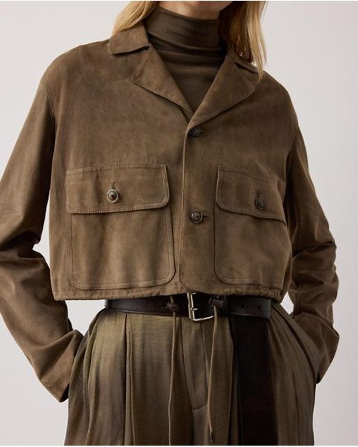 Ralph Lauren Brown Dominik Lamb-Suede Jacket