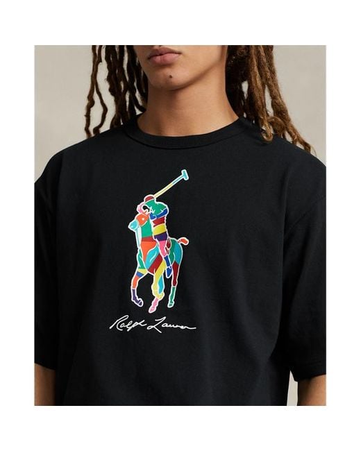Polo Ralph Lauren Black Relaxed Fit Big Pony Jersey T-shirt for men