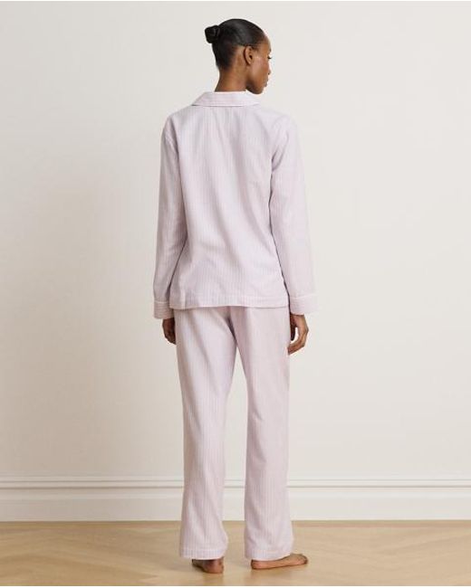 Ralph Lauren Purple Striped Brushed Twill Sleep Set