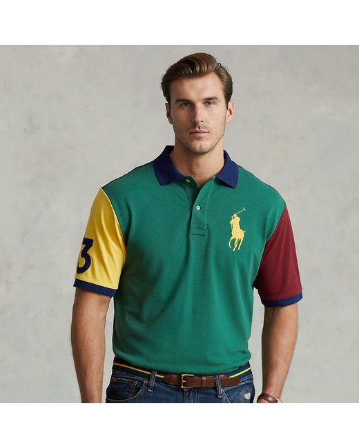 Polo Ralph Lauren Ralph Lauren Big Pony Color-blocked Mesh Polo Shirt ...