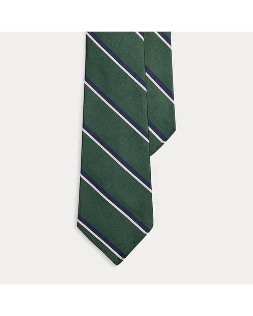 Polo Ralph Lauren Green Vintage-Inspired Striped Mogador Tie for men