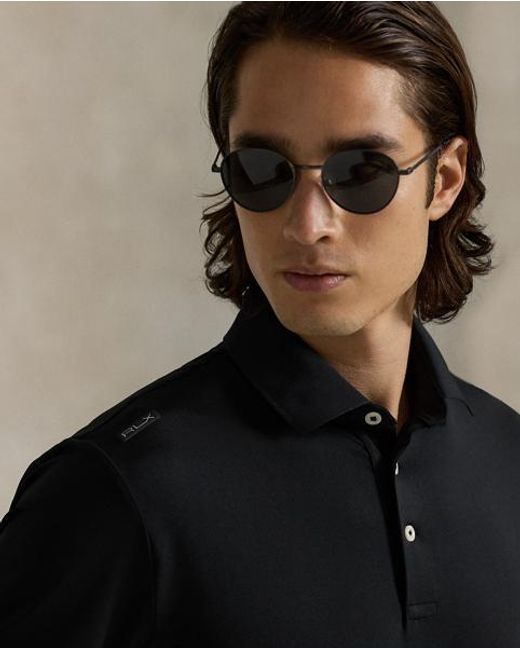 Ralph Lauren Black Tailored Fit Performance Polo Shirt for men