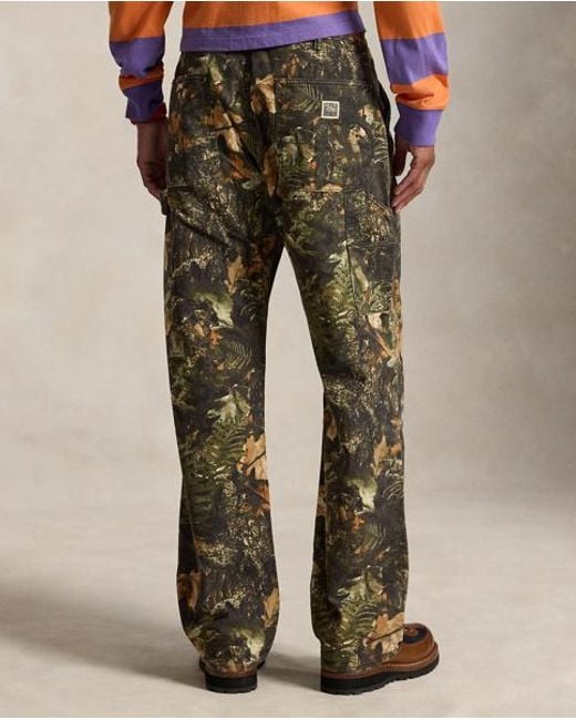 Polo Ralph Lauren Blue Polo Dungaree Fit Forest-Print Trouser for men