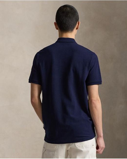 Polo Ralph Lauren Blue Classic Fit Flag Mesh Polo Shirt for men