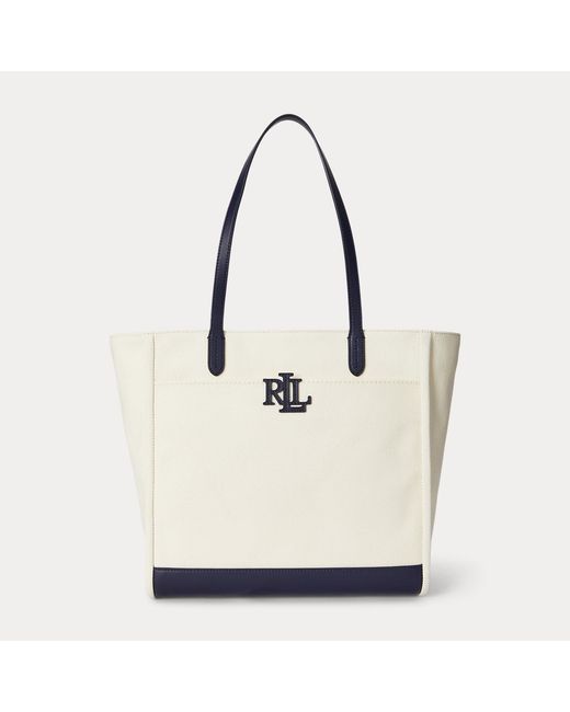 Ralph Lauren Natural Canvas Large Cameryn Tote Bag