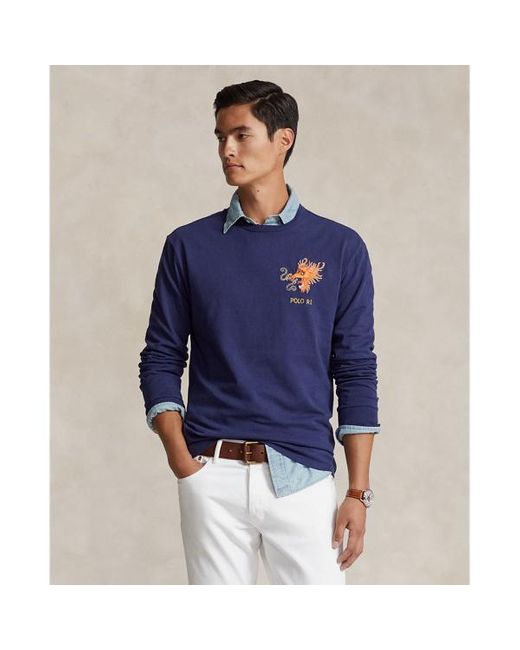 Polo Ralph Lauren Blue Lunar New Year Dragon Jersey T-shirt for men