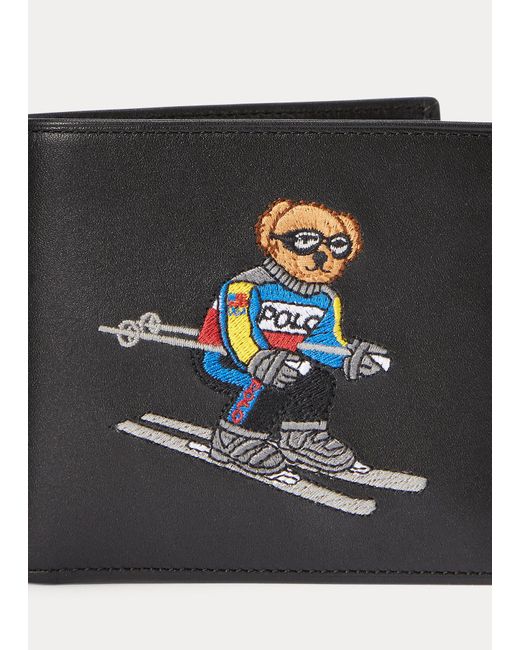 Polo Ralph Lauren Black Ski Bear Bifold Wallet for men