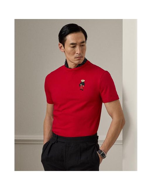 Ralph Lauren Purple Label Red Lunar New Year Polo Bear T-shirt for men