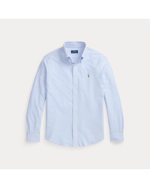 Polo Ralph Lauren Blue Striped Knit Oxford Shirt for men
