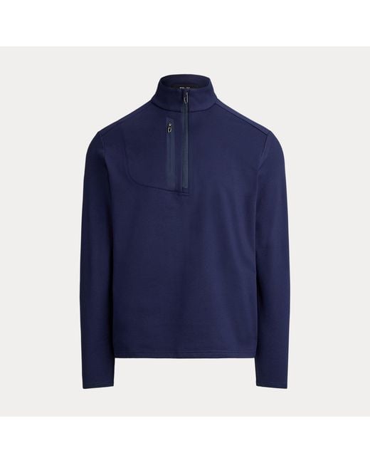 Ralph Lauren Blue Classic Fit Stretch Quarter-Zip Pullover for men