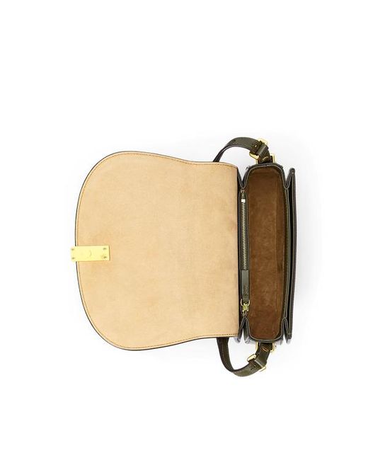 Polo Ralph Lauren Brown Polo Id Leather Saddle Bag
