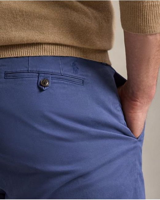 Ralph Lauren Blue Bedford Classic Fit Washed Chino Pant for men