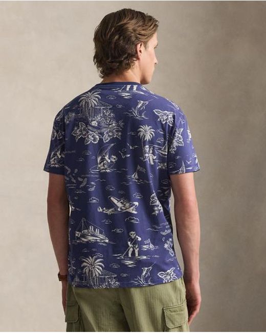 Polo Ralph Lauren Blue Custom Slim Fit Polo Bear T-Shirt for men