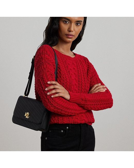 Ralph Lauren Black Stitched Nappa Leather Medium Sophee Bag
